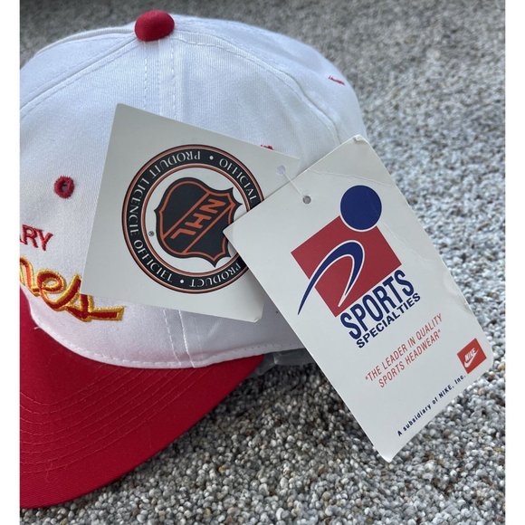 Vintage 90’s Calgary Flames NHL Sports Specialties Script Snapback Cap Hat - NWT - Picture 5 of 11